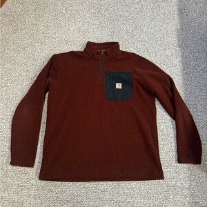 Maroon Carhartt Quarter Zip Pullover Shirt